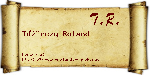 Tárczy Roland névjegykártya