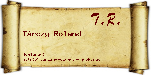Tárczy Roland névjegykártya